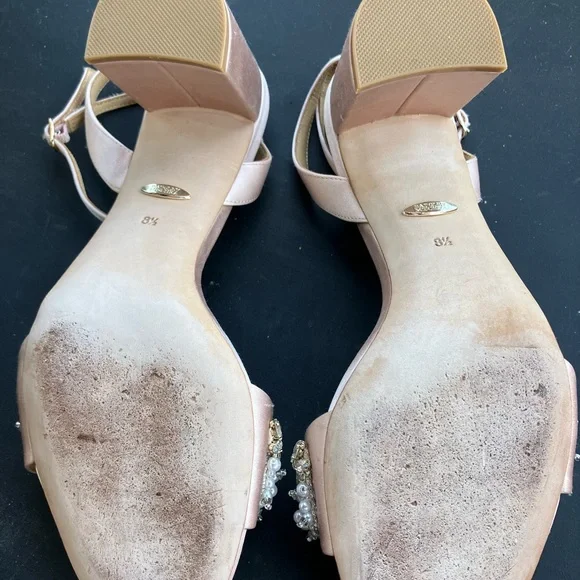 Badgley Mischka Women's Elegant Blush pink Embellished Heels - Cream - Picture 2 of 8